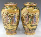 (2) HAND-PAINTED SATSUMA STYLE