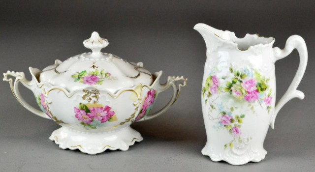 (2) Hand Painted Tureen &