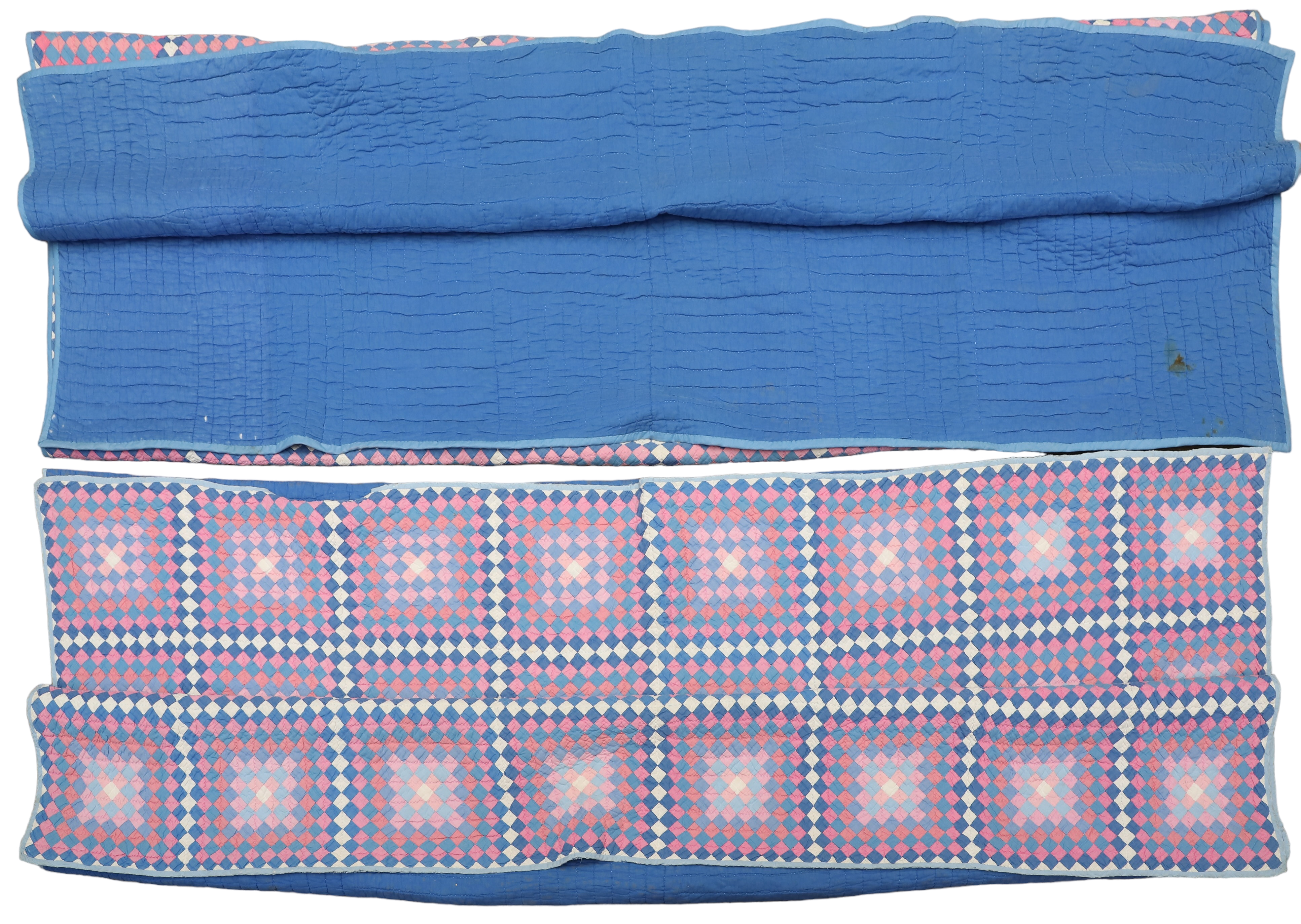 (2) Hand sewn patchwork quilts, a