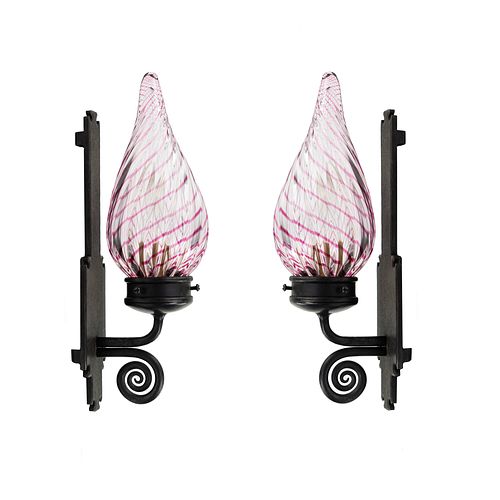 (2) HANDBLOWN MURANO STYLE GLASS