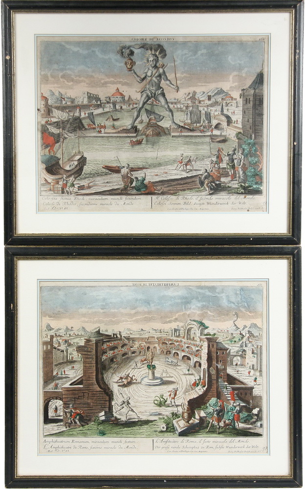(2) HANDCOLORED ENGRAVINGS - Vue