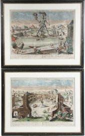 (2) HANDCOLORED ENGRAVINGS - V