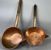 2 HANDLED COPPER SPOUTED LADLE