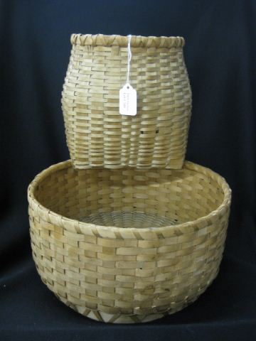 2 Handmade Baskets 8 1/2'' tall and