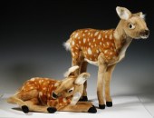 (2) HANSA STUFFED DEER TOYS Lo