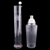 2 HAWKES ETCHED GLASS & STERLI