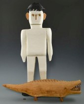 2 HERBERT BAGGETT CARVINGS, MA