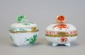 2 HEREND CHINESE BOUQUET BOXES