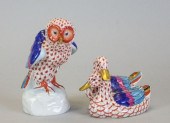 2 HEREND FISHNET RUST PORCELAI