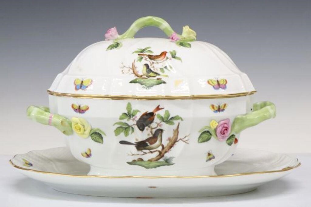 (2) HEREND 'ROTHSCHILD BIRD' TUREEN