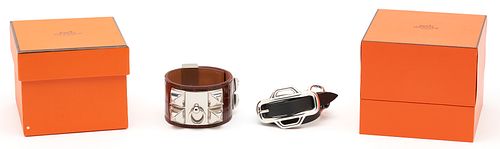 2 HERMES BRACELETS, COLLIER DE