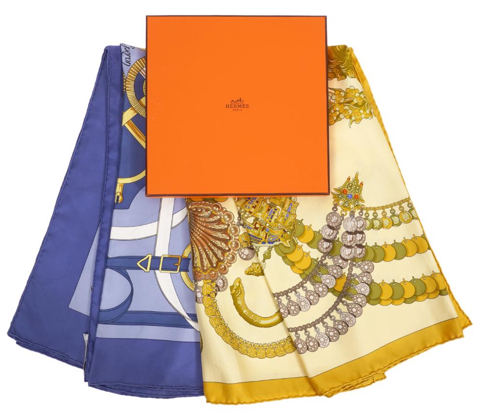 2 HERMES PARIS VINTAGE SILK