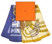 2 HERMES PARIS VINTAGE SILK SC