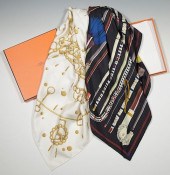 2 HERMES SCARVES "CHEVAL FUSIO