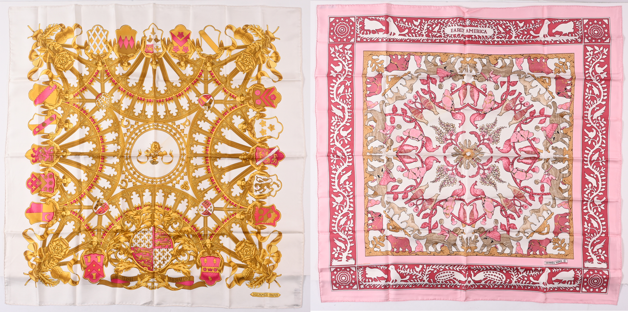 2 HERMES SILK SCARVES: Measures