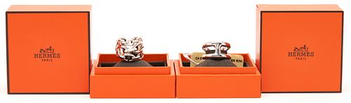 2 HERMES STERLING RINGS, OSMOSE &