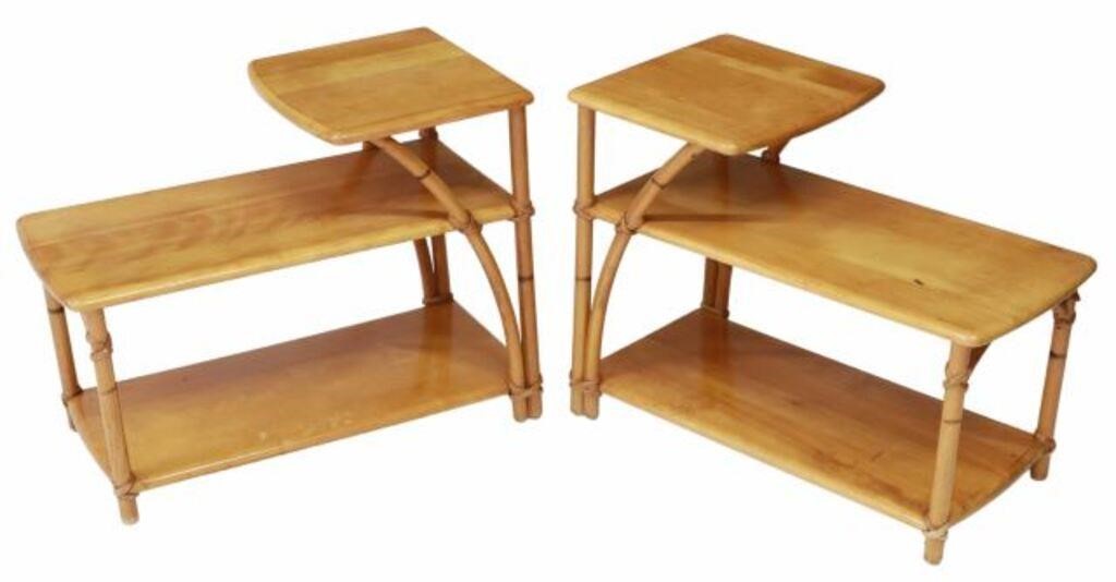 (2) HEYWOOD WAKEFIELD FAUX BAMBOO