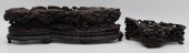 (2) HIGHLY CARVED ASIAN WOOD S