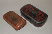 2 HINGED LID SNUFF BOXESca. 19