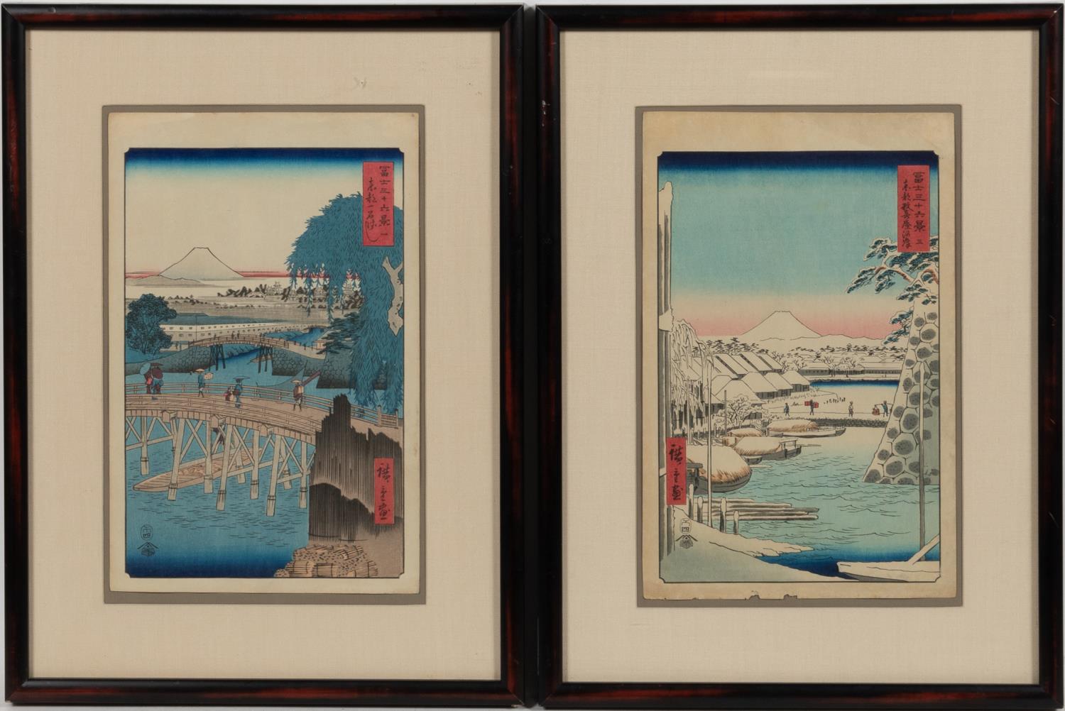 2 HIROSHIGE, WOODBLOCK PRINTS,