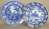 2 HISTORIC BLUE PLATESca. 1820