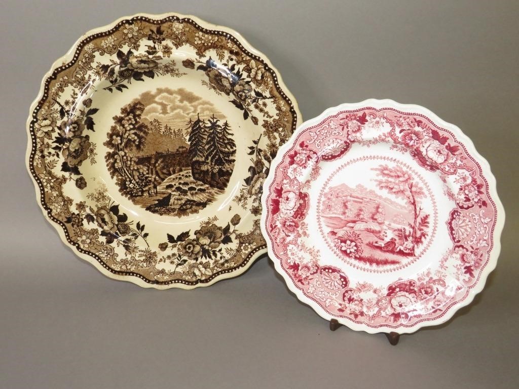 2 HISTORIC TRANSFER DISHESca. 1835;
