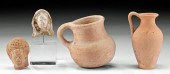 2 HOLYLAND POTTERY VESSELS + 2