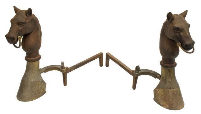 (2) HORSE HEAD IRON & BRONZE