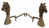(2) HORSE HEAD IRON & BRONZE F