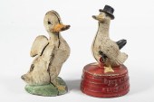 (2) HUBLEY CAST IRON DUCK BANK
