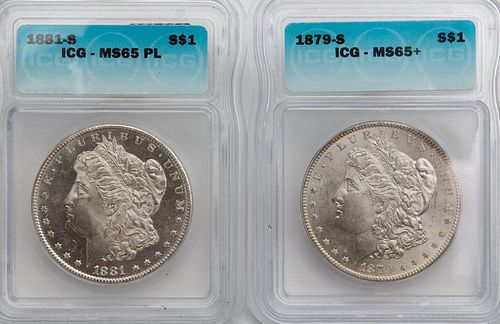 2 ICG GRADED MORGANS: 1881-S