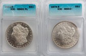 2 ICG GRADED MORGANS: 1881-S (