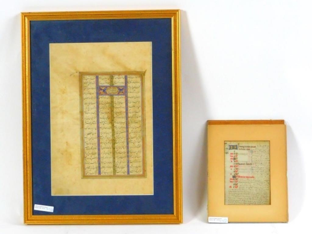 (2) ILLUMINATED MANUSCRIPTS. PRE