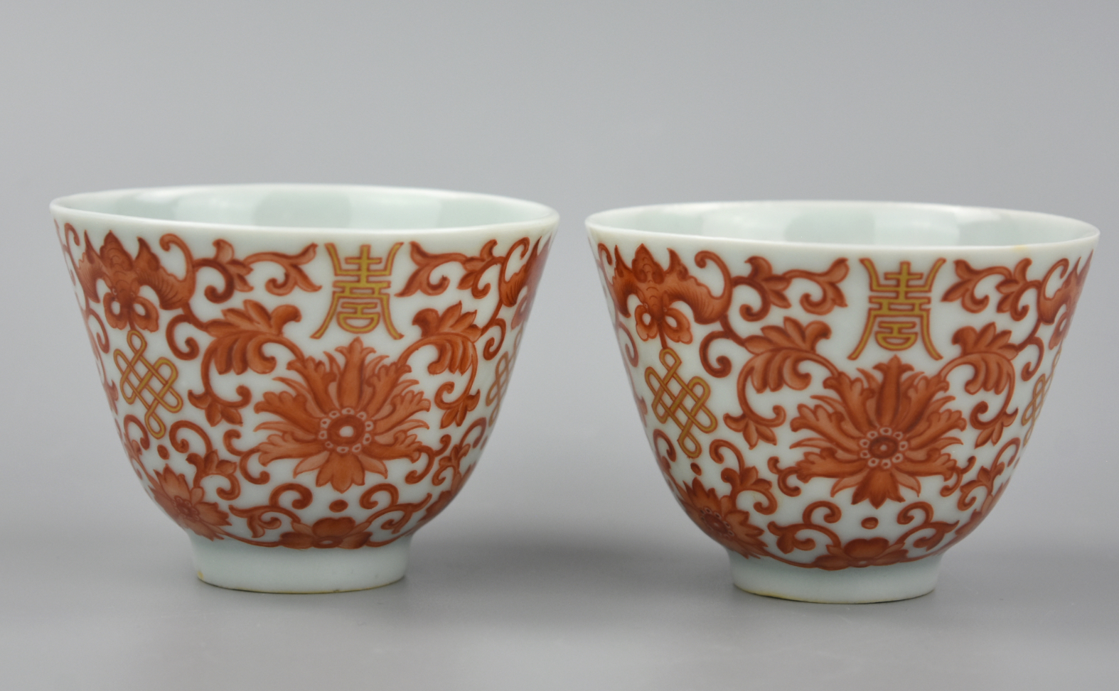 2 IMPERIAL CHINESE GILT IRON RED
