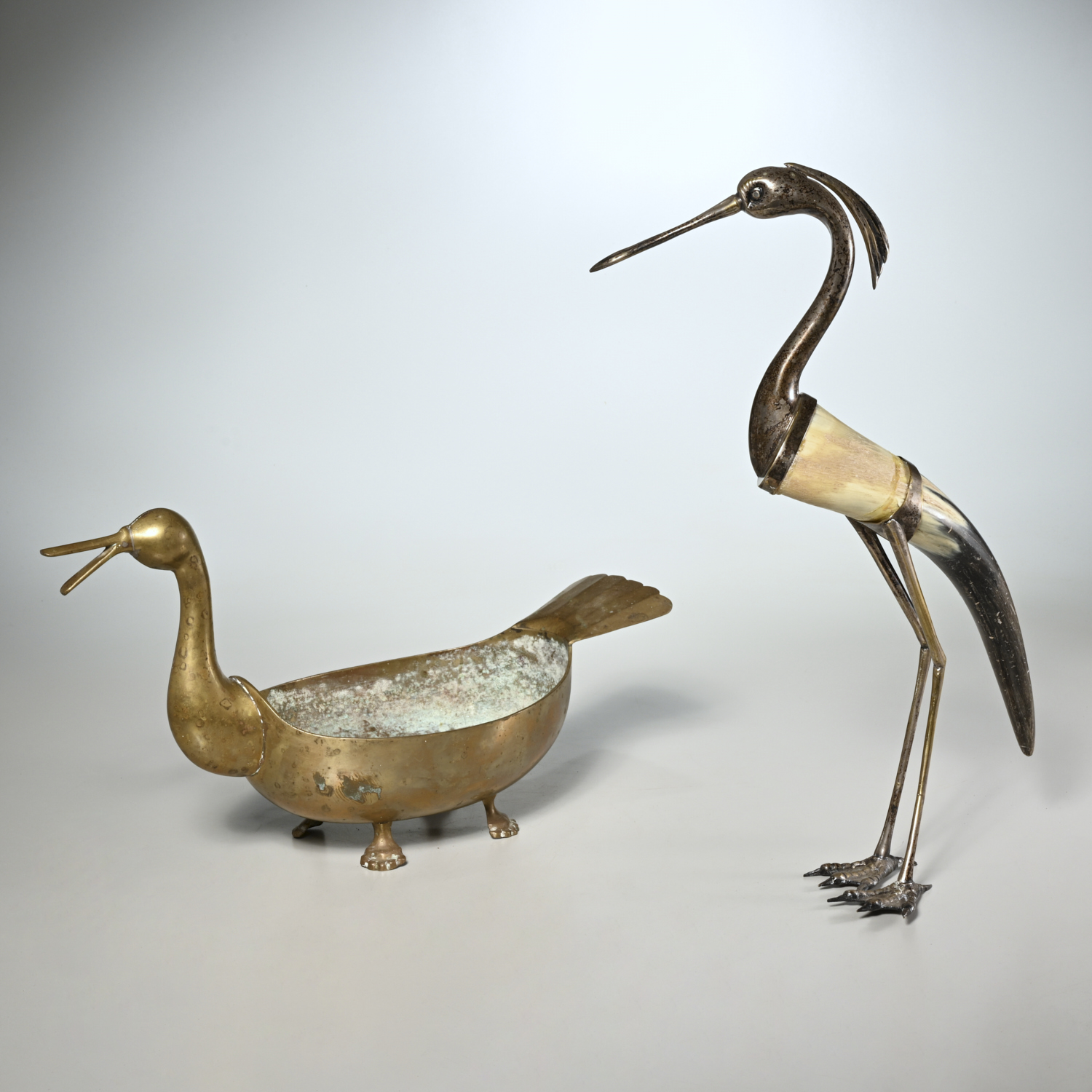(2) INDIAN BIRD-FORM DECORATIONS