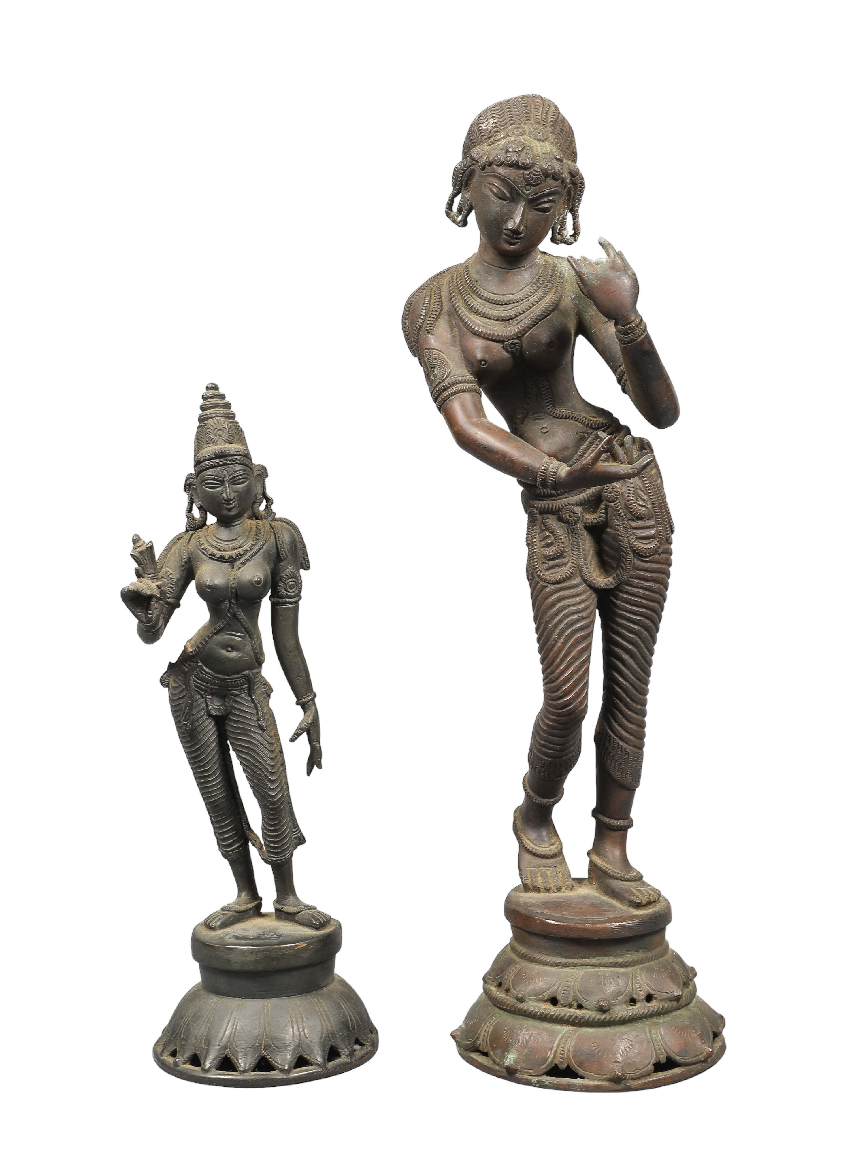 (2) Indian bronze sculptures, Hindu