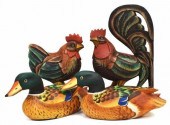 (2) INDONESIAN CARVED & PAINTE
