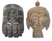 2 INDONESIAN CARVED WOODEN TRI