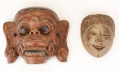 2 INDONESIAN MASKS, LATE 19TH/