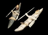 (2) INUIT SCULPTURES OF KAYAKS
