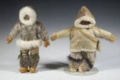 (2) INUIT SEALSKIN DOLLS FROM
