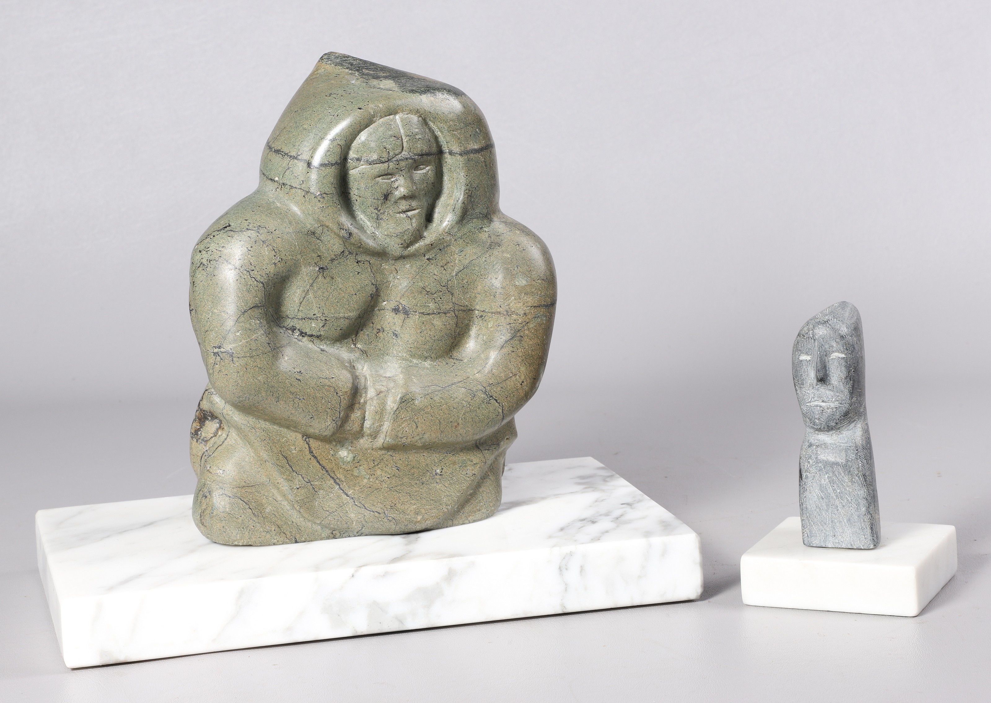 (2) Inuit soapstone sculptures, c/o