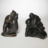 (2) INUIT STONE SCULPTURES, IN