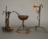 2 IRON CANDLEHOLDERS AND A GRE
