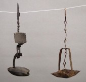 2 IRON GREASE LAMPSTwo late 18