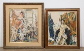 2 IRWIN STAVITSKY OILS ON BOAR