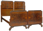 (2) ITALIAN ART DECO BURLED WA
