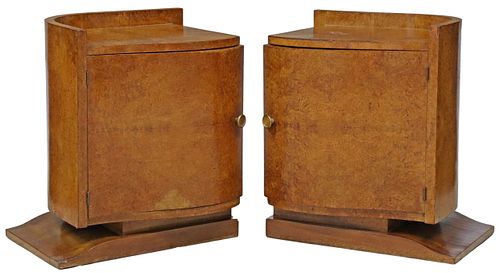 (2) ITALIAN ART DECO BURLWOOD