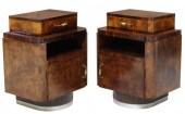 (2) ITALIAN ART DECO BURLWOOD
