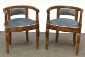 (2) ITALIAN ART DECO BURLWOOD